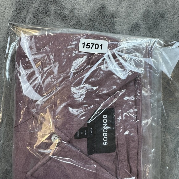 Bonobos Shirt Mens Medium Burgundy Slim Fit Jersey Knit Button‎ Down Heather - Picture 6 of 6